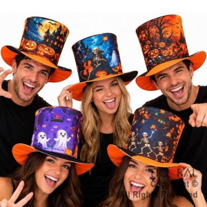 SOMBRERO GALERA HALLOWEEN ESTAMPADA (PACK X 5 UNIDADES)